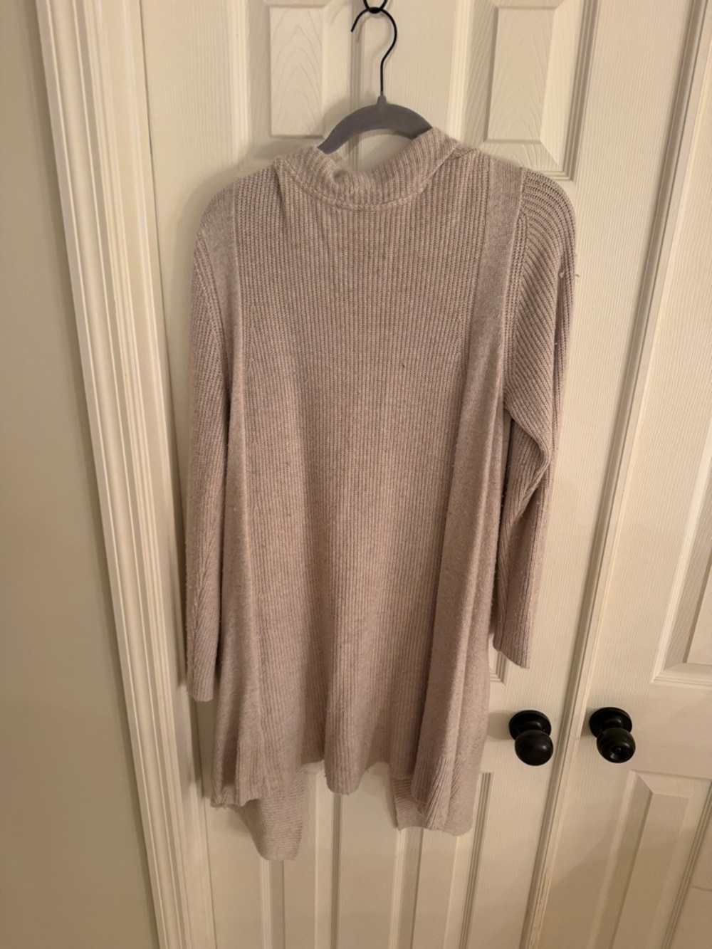 Chico's Light Cream Open-Front Ribbed Cardigan - Picture 3 of 3